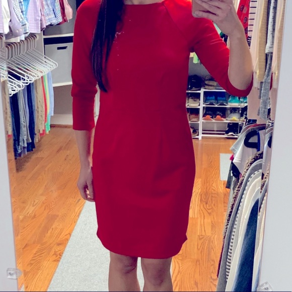 Holiday Red Ponte Sheath The Limited Dress, Size 6 - Picture 1 of 5